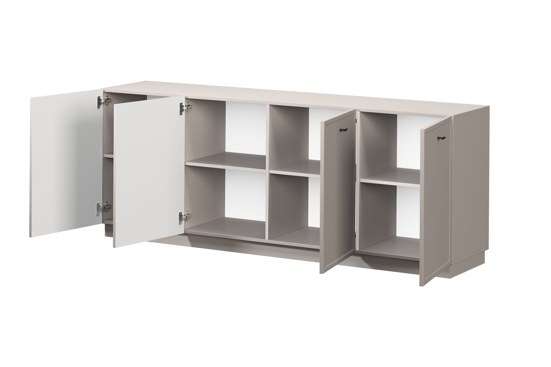 Madia 4 ante cashmere con maniglie nere Lora 200x45 cm