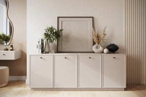 Madia 4 ante cashmere con maniglie nere Lora 200x45 cm