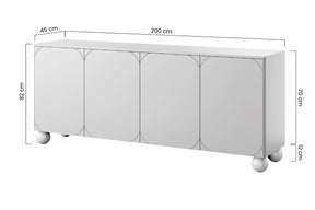 Madia 4 ante cashmere Sonatia 204x90 cm
