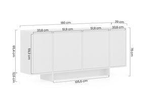 Madia 4 ante in legno laminato Enha 180 x 39 cm