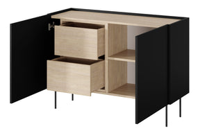 Cassettiera 2 ante 2 cassetti con piede in metallo Mars 120x85 cm