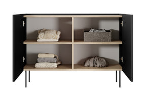 Cassettiera 2 ante con piede in metallo Mars 120x85 cm