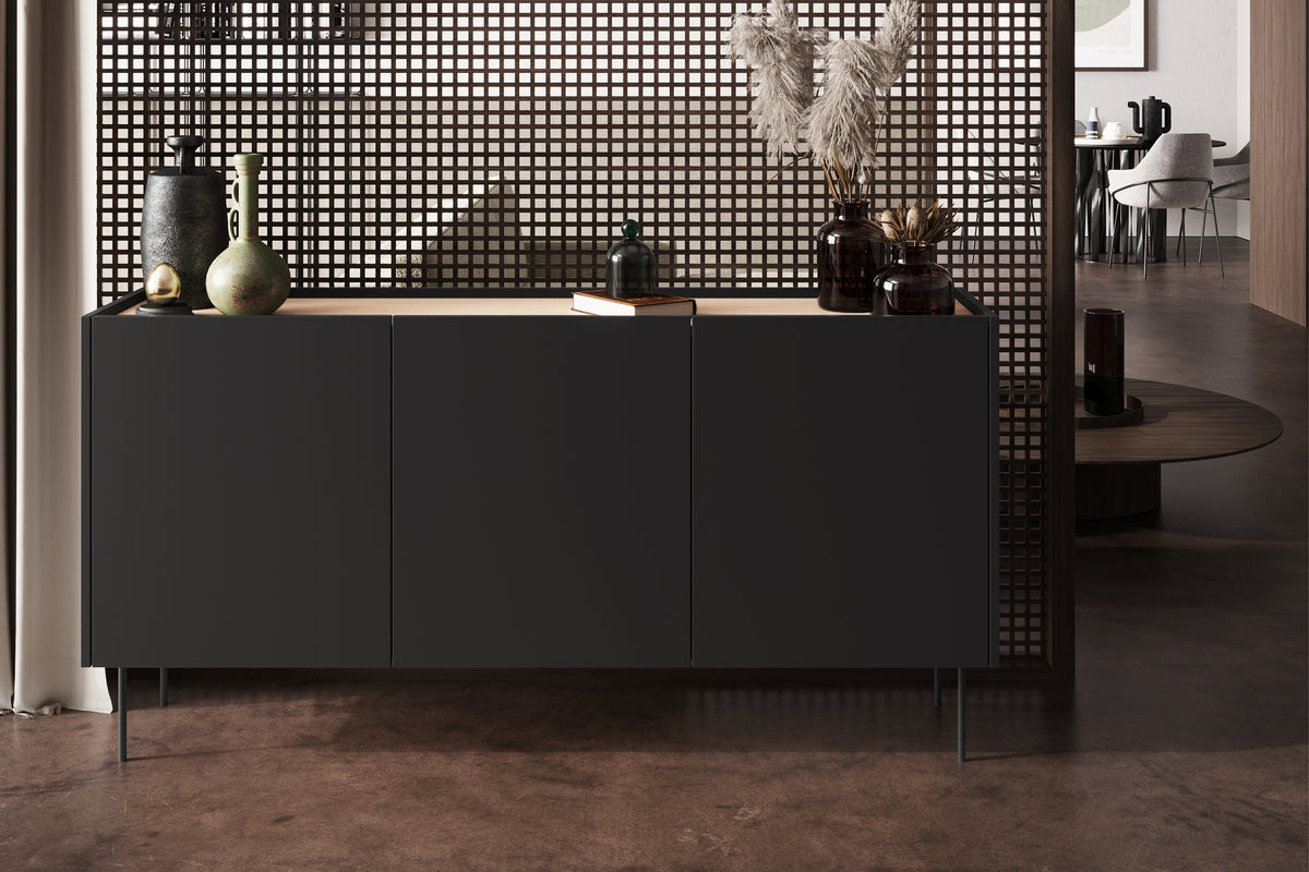 Cassettiera 3 ante 2 cassetti con piede in metallo Mars 170x85 cm