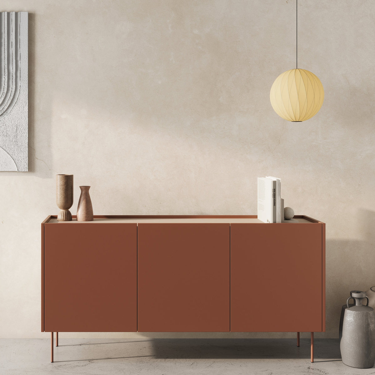 Madia 3 ante 2 cassetti con piede in metallo Mars 170x85 cm