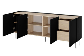 Cassettiera 4 ante 2 cassetti con piede in metallo Mars 220x85 cm