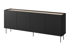 Cassettiera 4 ante con piede in metallo Mars 220x85 cm