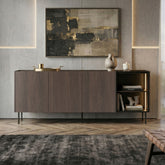 Madia 4 ante rovere con piede in metallo Ohra 220 x 40 cm