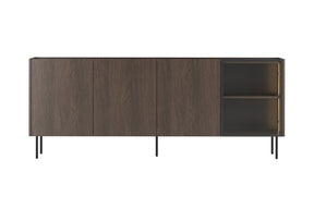 Madia 4 ante rovere con piede in metallo Ohra 220 x 40 cm