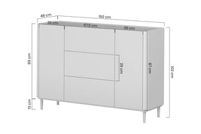 Madia 2 ante 3 cassetti Elivo 48x150 cm