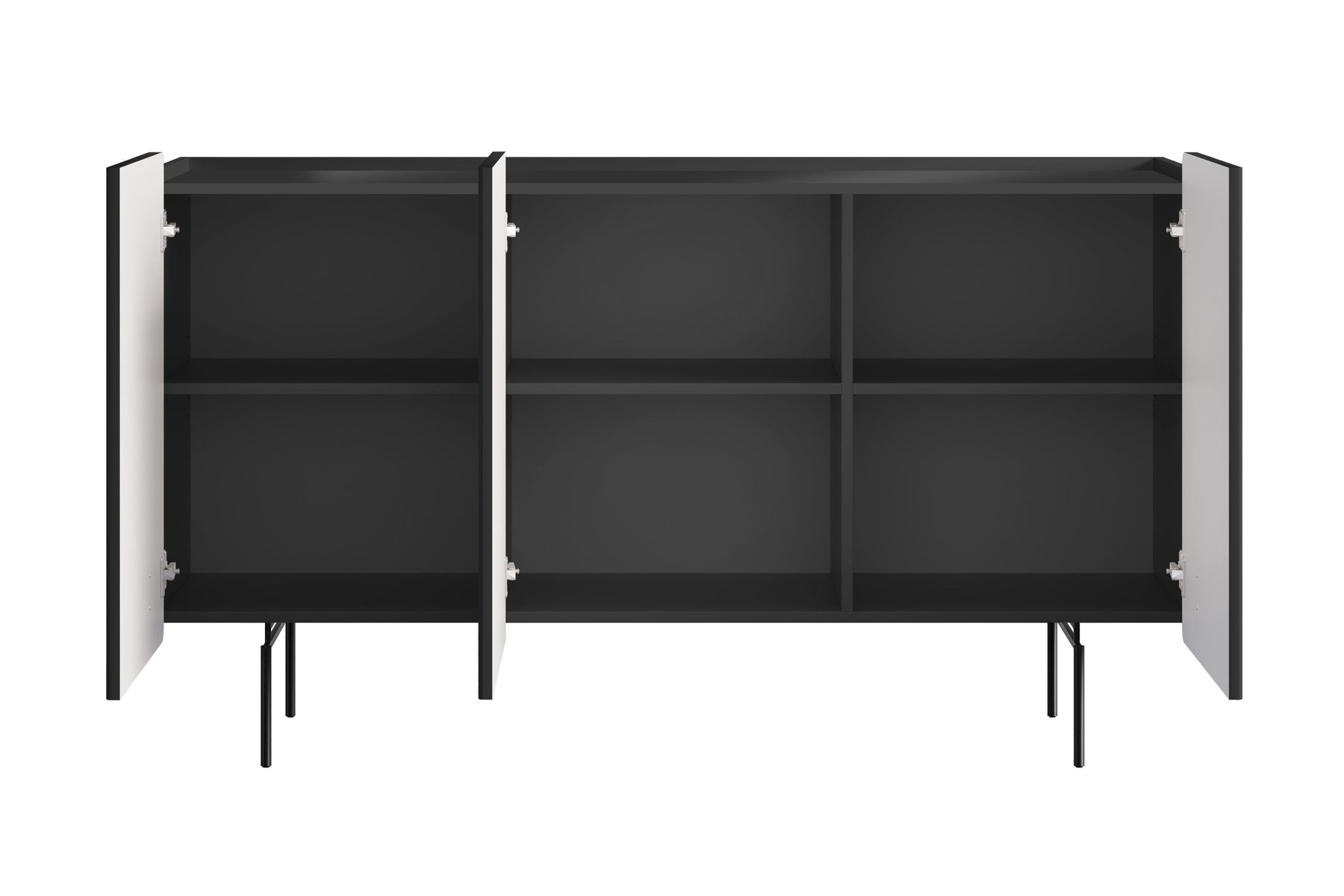 Madia 3 ante con piede in metallo Miami 150x87 cm