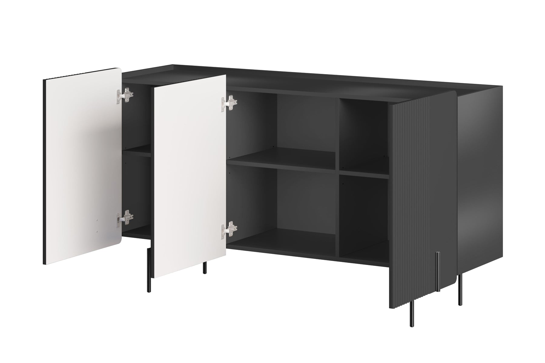 Madia 3 ante con piede in metallo Miami 150x87 cm