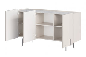 Madia 3 ante con piede in metallo cashmere Miami 150x87 cm