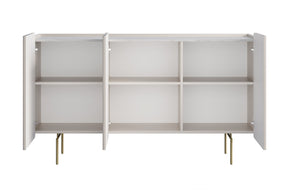Madia 3 ante con piede in metallo cashmere Miami 150x87 cm