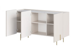 Madia 3 ante con piede in metallo cashmere Miami 150x87 cm