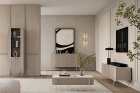 Madia 3 ante con piede in metallo cashmere Miami 150x87 cm