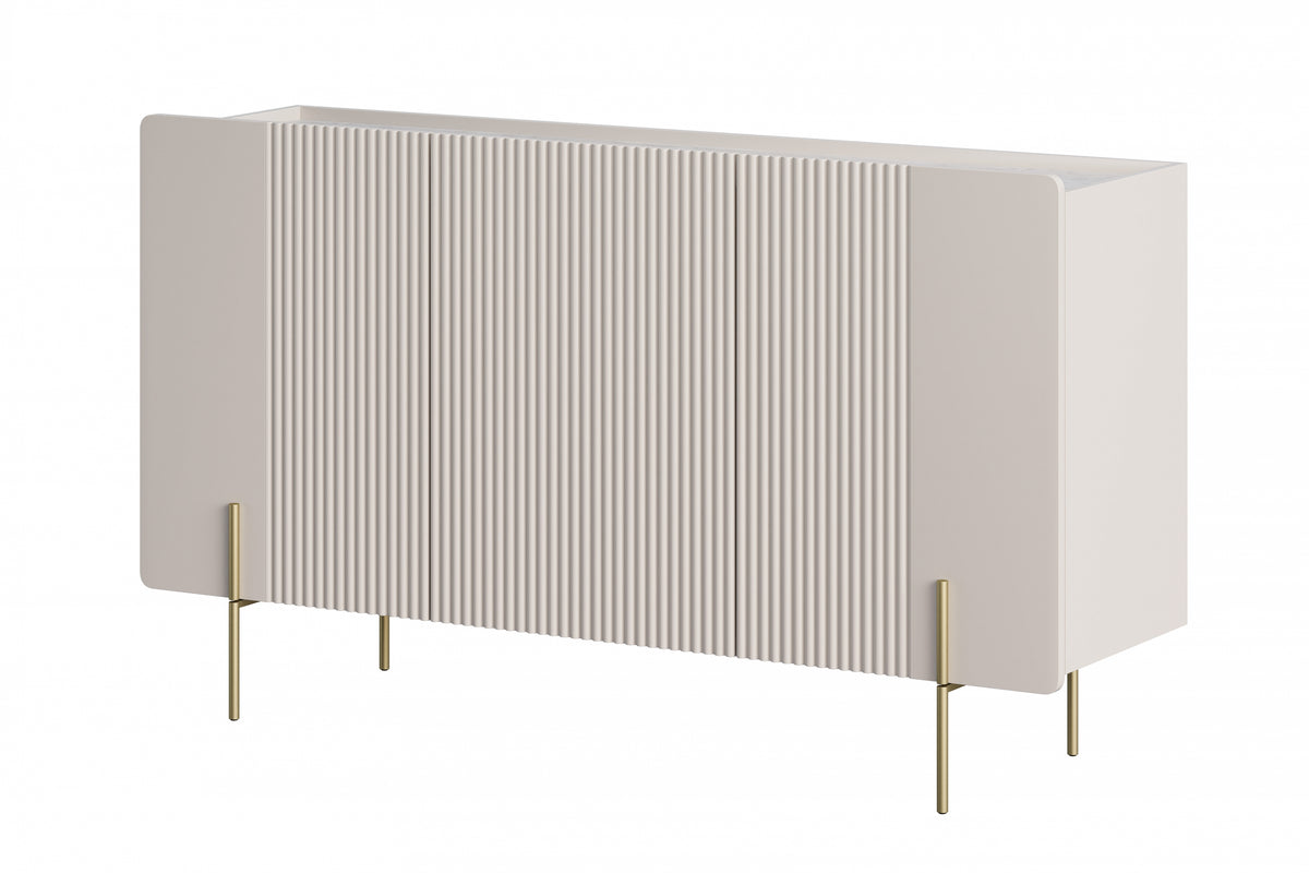 Madia 3 ante con piede in metallo cashmere Miami 150x87 cm
