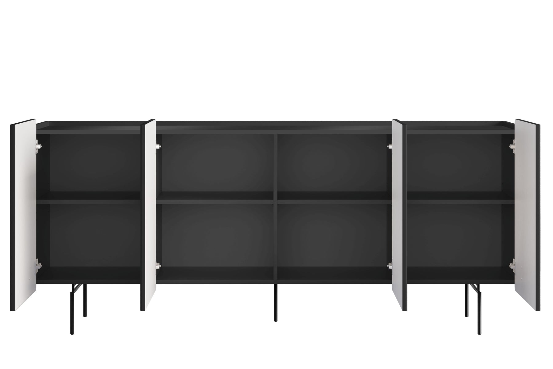 Madia 4 ante con piede in metallo Miami 200x87 cm