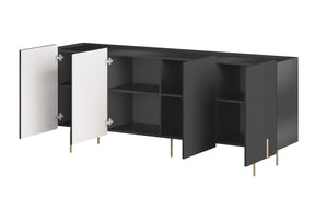 Madia 4 ante con piede in metallo Miami 200x87 cm