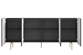 Madia 4 ante con piede in metallo Miami 200x87 cm