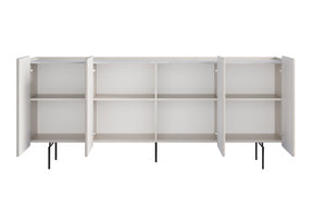 Madia 4 ante con piede in metallo cashmere Miami 200x87 cm