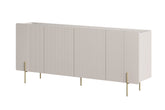 Madia 4 ante con piede in metallo cashmere Miami 200x87 cm
