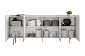 Madia 4 ante con piede in metallo cashmere Miami 200x87 cm
