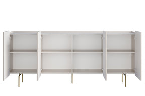 Madia 4 ante con piede in metallo cashmere Miami 200x87 cm