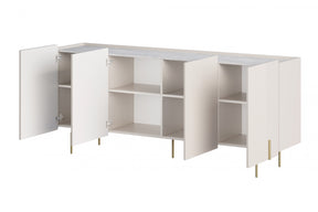 Madia 4 ante con piede in metallo cashmere Miami 200x87 cm