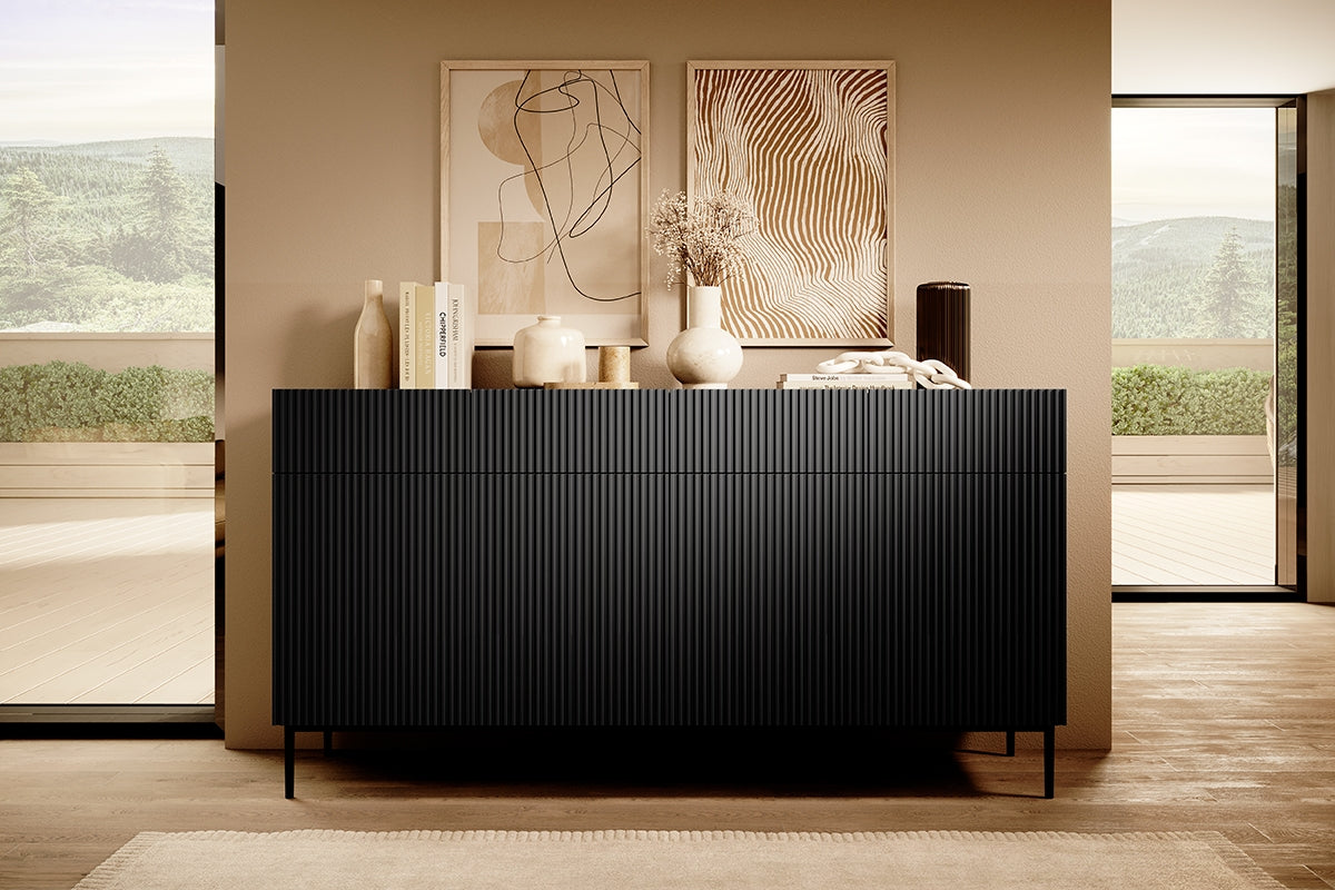 Madia 4 ante 4 cassetti con piede in metallo Nicole 200x105 cm
