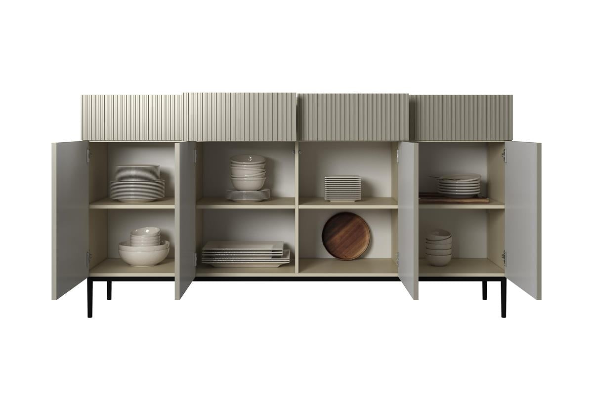 Madia 4 ante 4 cassetti con piede in metallo Nicole 200x105 cm