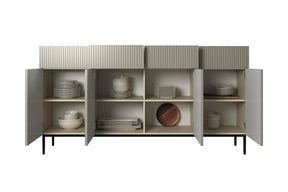 Madia 4 ante 4 cassetti con piede in metallo Nicole 200x105 cm