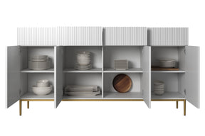 Madia 4 ante 4 cassetti con piede in metallo Nicole 200x105 cm