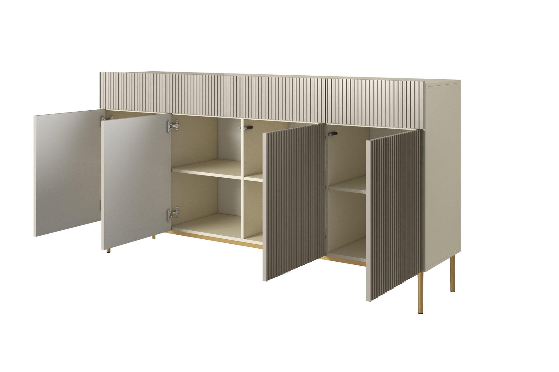 Madia 4 ante 4 cassetti con piede in metallo Nicole 200x105 cm