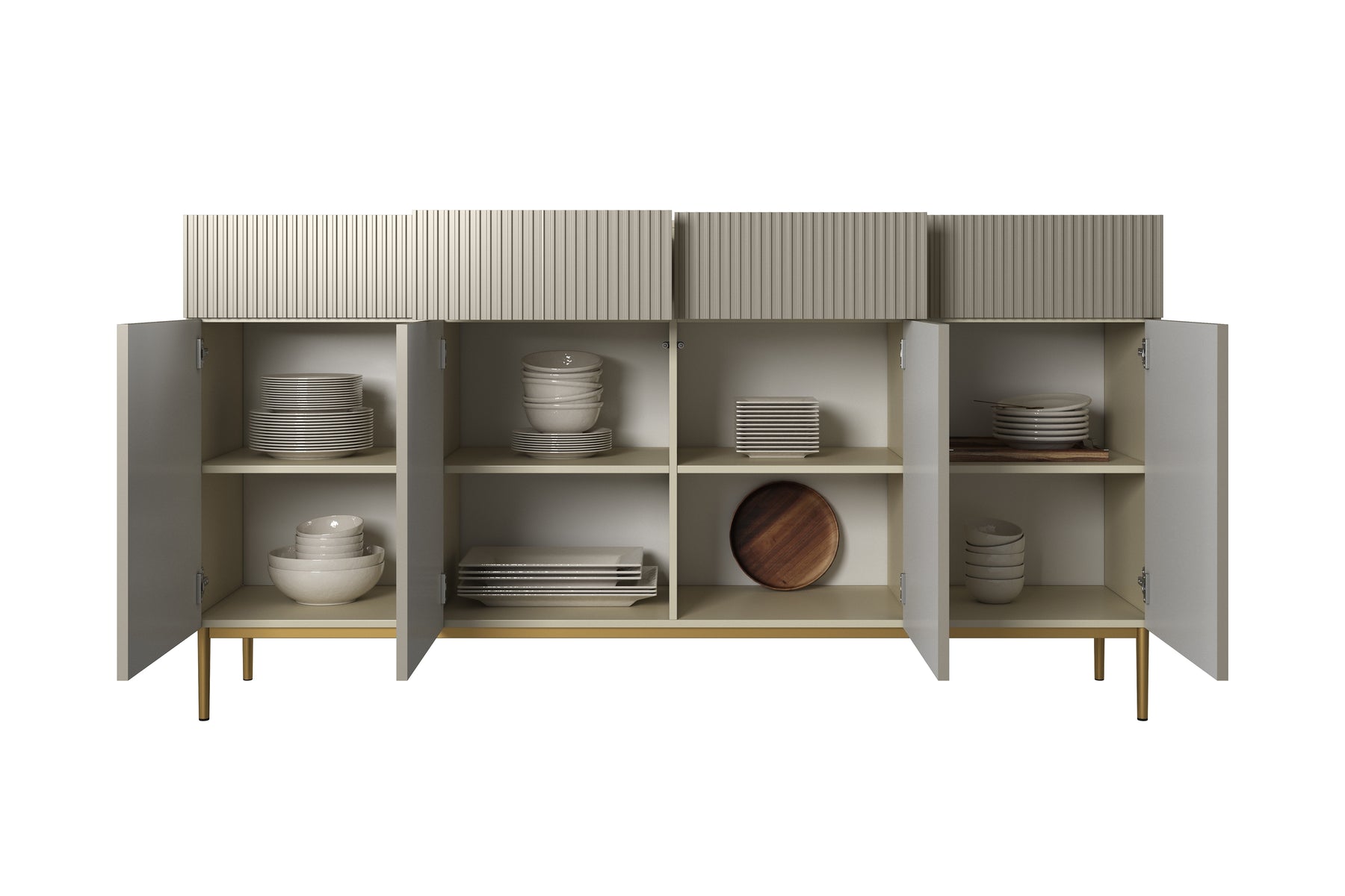 Madia 4 ante 4 cassetti con piede in metallo Nicole 200x105 cm