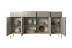 Madia 4 ante 4 cassetti con piede in metallo Nicole 200x105 cm