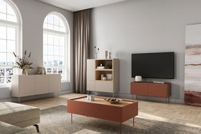 Cassettiera 3 ante 4 cassetti con piede in metallo Mars 170x85 cm