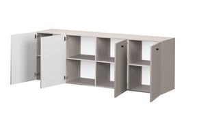 Madia 4 ante cashmere con maniglie nere Lora 200x45 cm