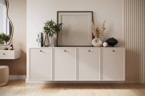 Madia 4 ante cashmere con maniglie nere Lora 200x45 cm