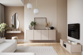 Madia 4 ante cashmere con maniglie oro Lora 200x45 cm