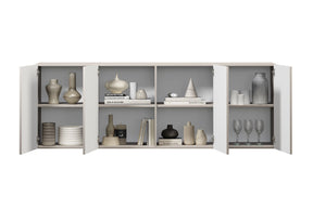 Madia 4 ante cashmere con maniglie oro Lora 200x45 cm