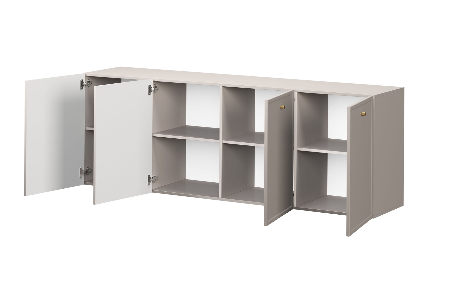 Madia 4 ante cashmere con maniglie oro Lora 200x45 cm