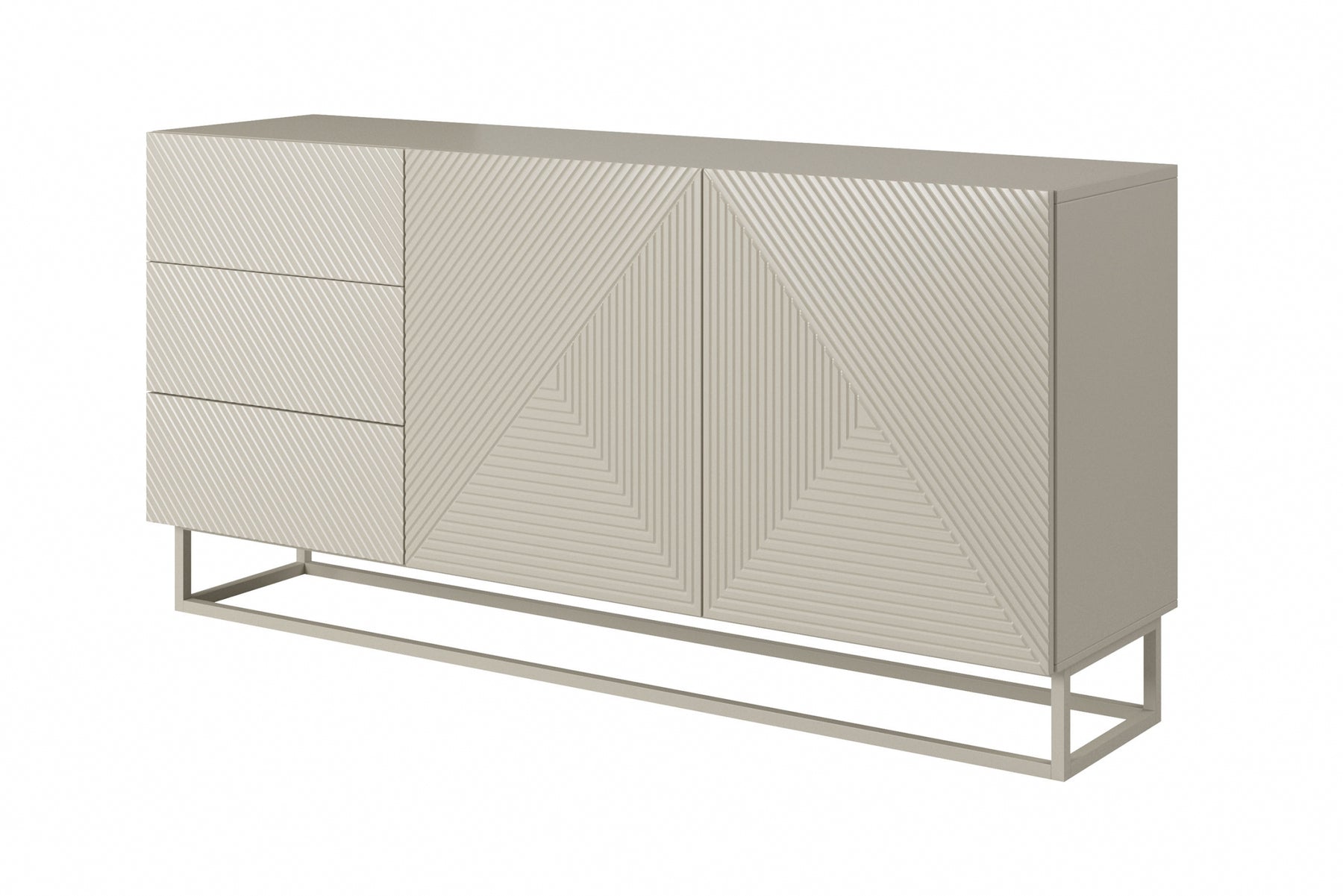 Madia 2 ante 3 cassetti in legno laminato con piede in metallo Asha 167x43 cm