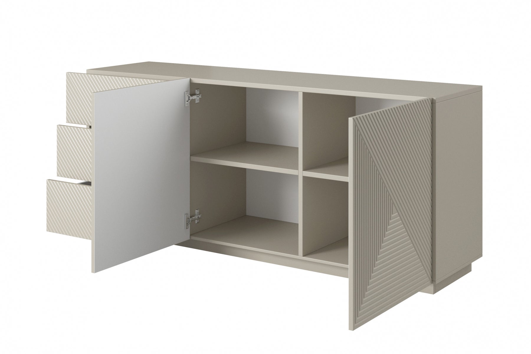 Madia 2 ante 3 cassetti in legno laminato Asha 167x43 cm