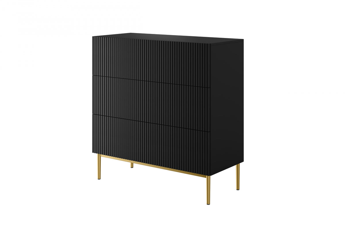 Cassettiera 3 cassetti con piede in metallo Nicole 100x105 cm