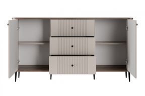 Cassettiera 2 ante 3 cassetti con piede in metallo Liberty 160x85 cm