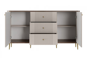 Cassettiera 2 ante 3 cassetti con piede in metallo Liberty 160x85 cm