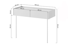 Consolle 2 cassetti con gamba in metallo Mars 100x83 cm
