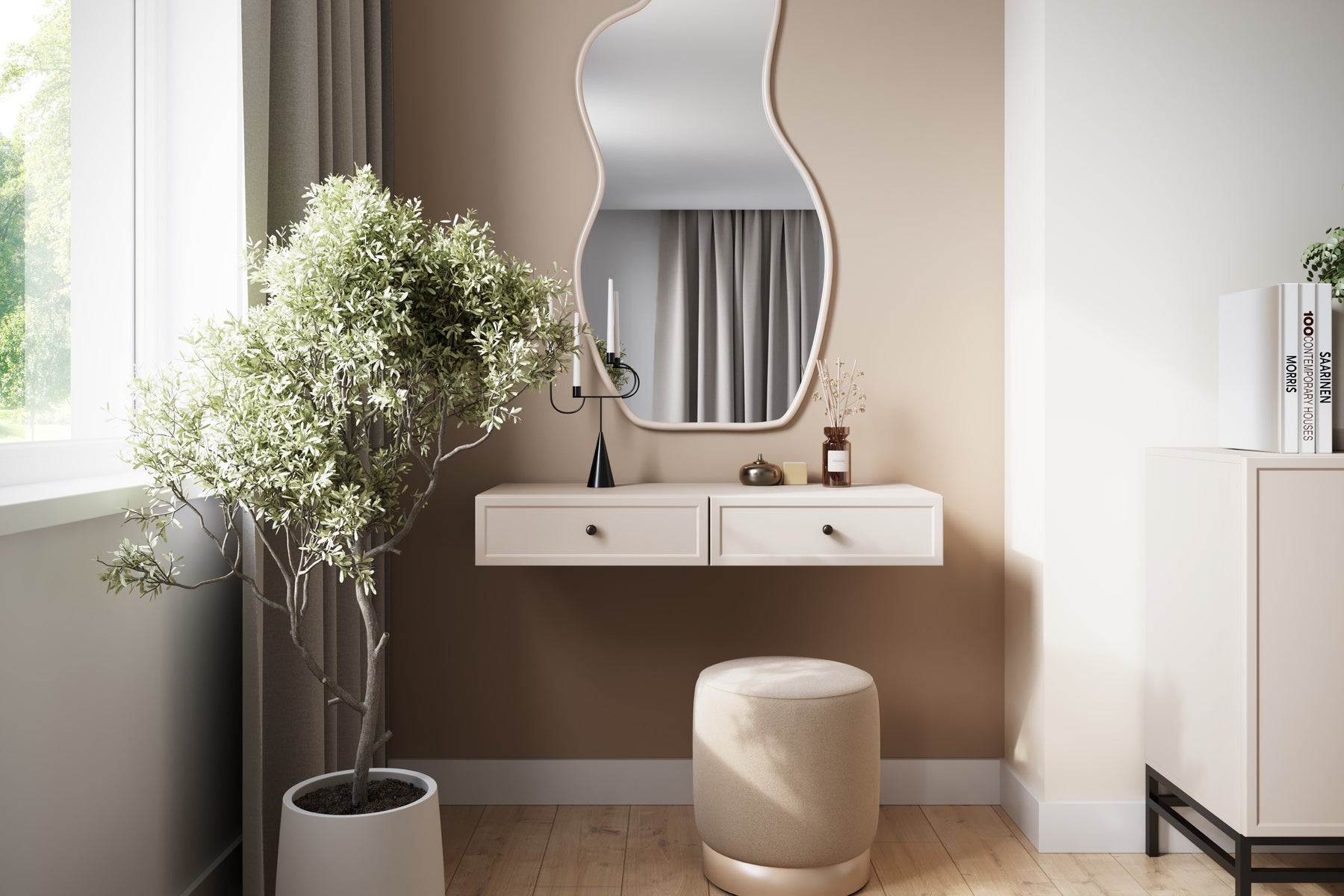 Consolle 2 cassetti cashmere Lora 100x41 cm