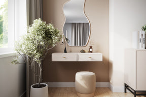 Consolle sospesa 2 cassetti cashmere Lora 100x15 cm