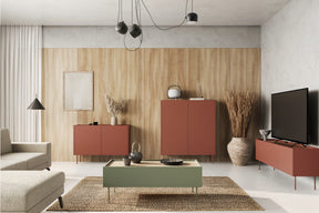 Credenza 2 ante 2 cassetti con piede in metallo Mars 120x140 cm